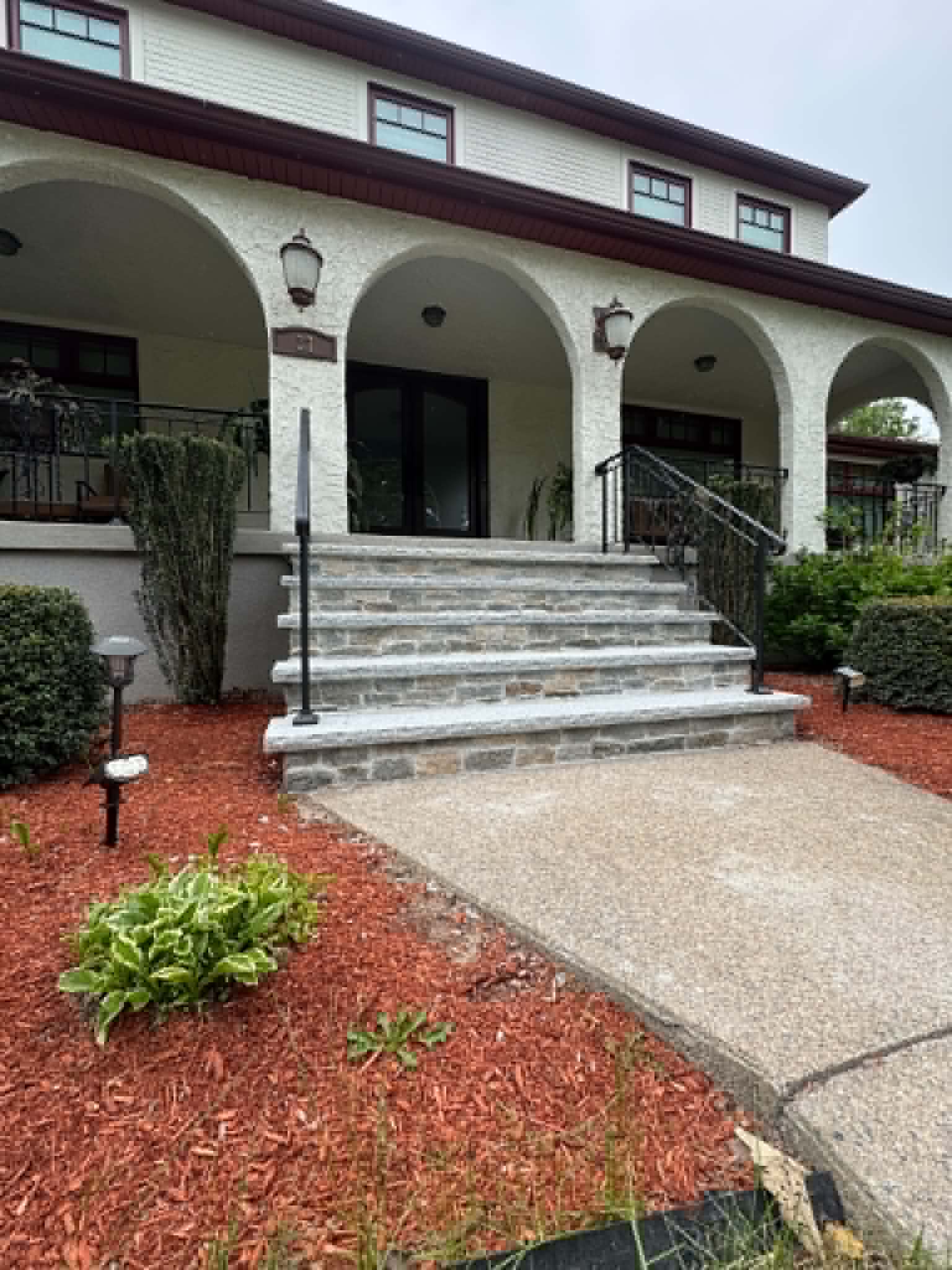 Granite entrance stairs